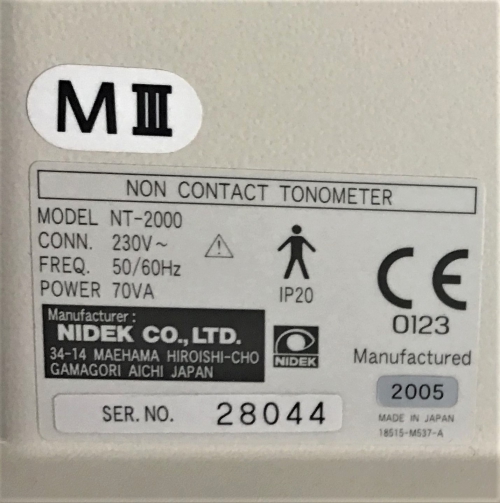 Tonometer Nidek NT 2000 Inv.G9369