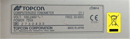 Tonometer Non-Kontakt Topcon CT-1 Inv. G21287